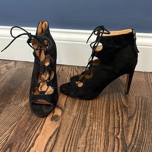 Nine West Black Suede lace up heels